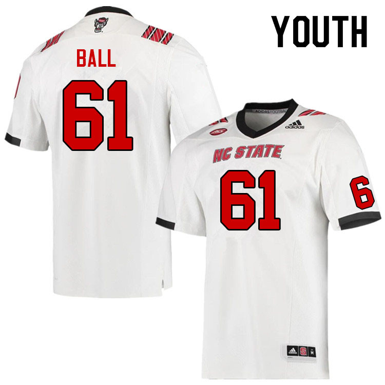 Youth #61 Corey Ball NC State Wolfpack College Football Jerseys Sale-White - Click Image to Close